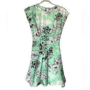 ZARA Trafaluc Green Mint Floral, Casual Sleeveless Mini Dress, Size Small
